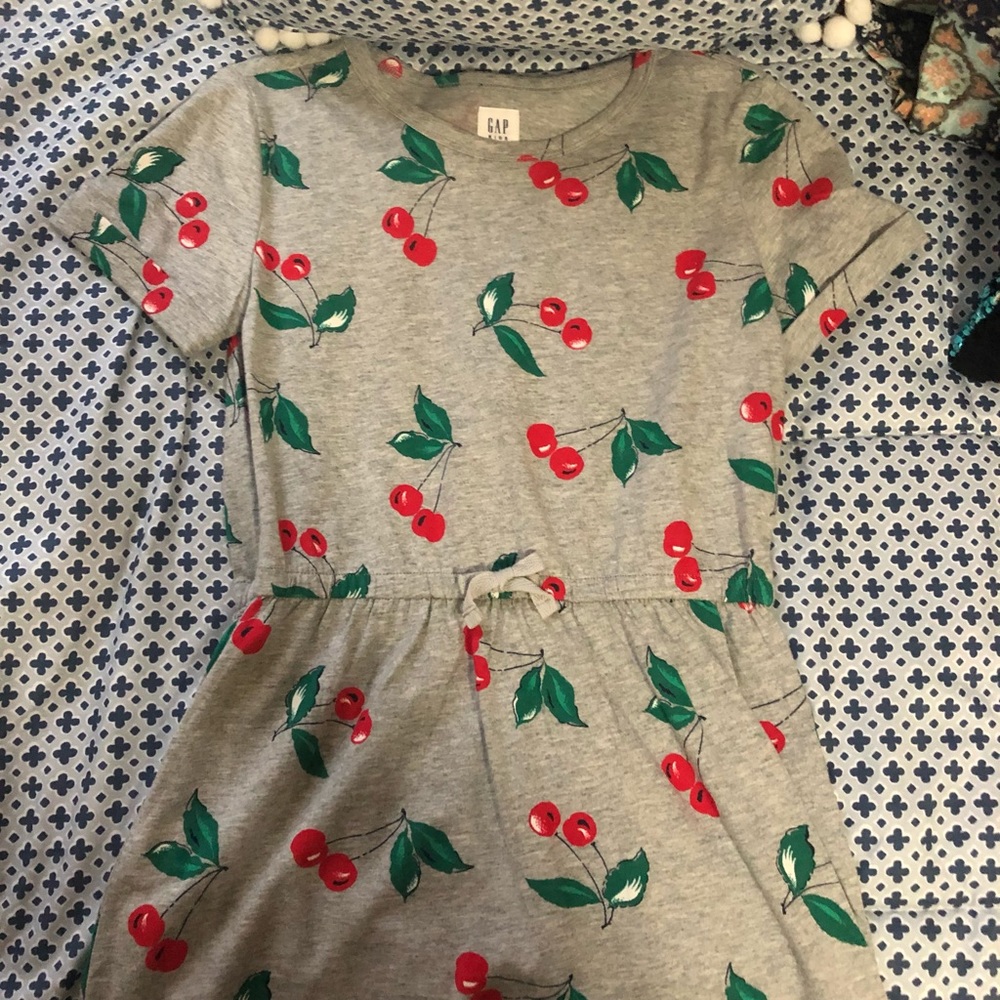 NWOT GAP kids Cherry short sleeve dress Large